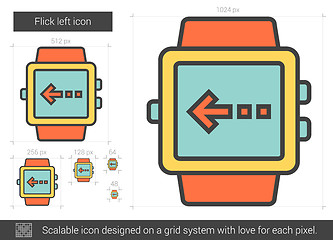 Image showing Flick left line icon.