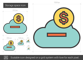 Image showing Storage space line icon.