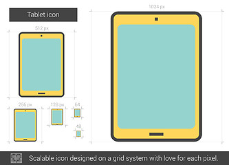 Image showing Tablet line icon.