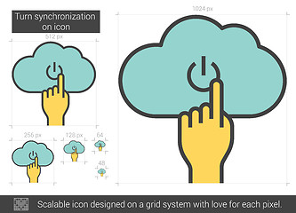 Image showing Turn synchronization on line icon.