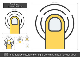 Image showing One-finger double tap line icon.