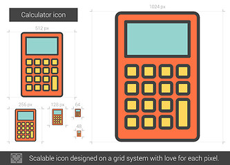 Image showing Calculator line icon.