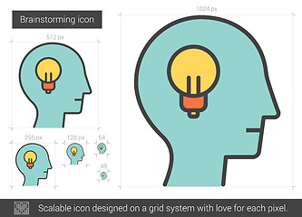 Image showing Brainstorming line icon.