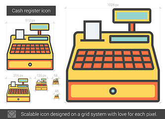 Image showing Cash register line icon.