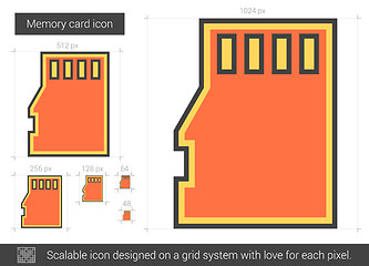 Image showing Memory card line icon.