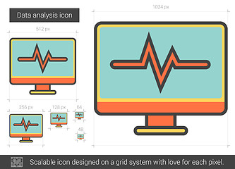 Image showing Data analysis line icon.