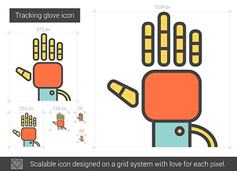 Image showing Tracking glove line icon.