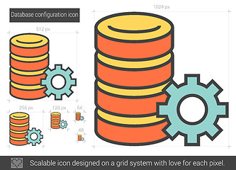 Image showing Database configuration line icon.