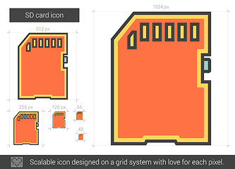 Image showing SD card line icon.