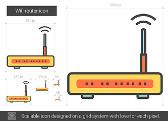 Image showing Wifi router line icon.