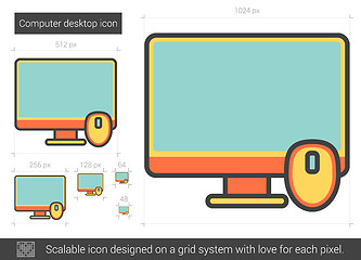 Image showing Computer desktop line icon.