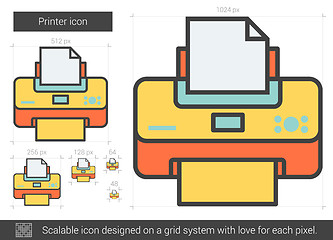 Image showing Printer line icon.