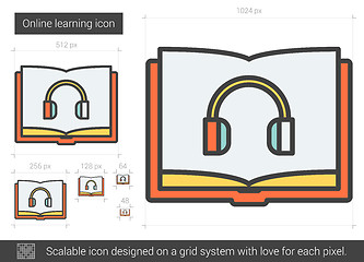 Image showing Online learning line icon.