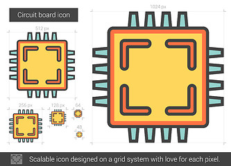 Image showing Circuit board line icon.