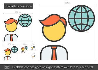 Image showing Global business line icon.
