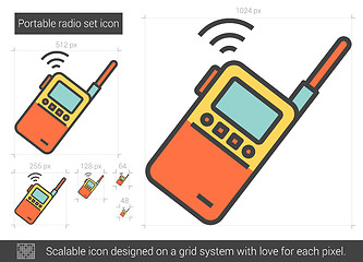 Image showing Portable radio set line icon.