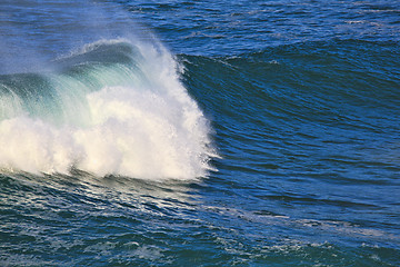 Image showing Sea surf great wave break on coastline