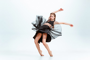 Image showing Young girl break dancing