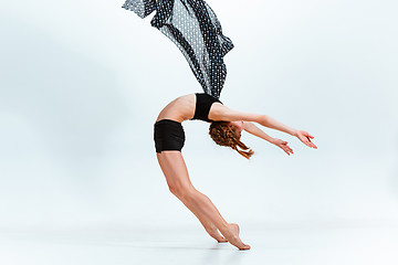 Image showing Young girl break dancing