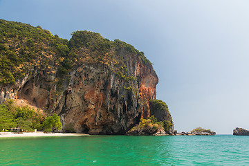 Image showing krabi island cliff at thailand resort beach