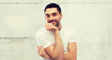 Image showing smiling man over gray background