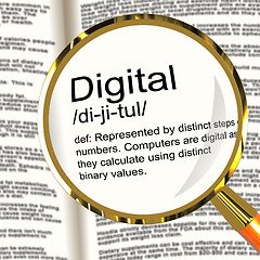 Image showing Digital Definition Magnifier Showing Binary Values Used In Compu