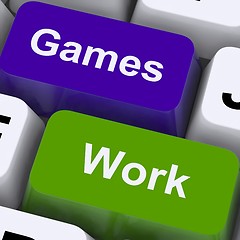 Image showing Games Work Keys Show Working or Playing Time Management