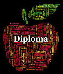 Image showing Diploma Word Means Achievement Certificate And Awards