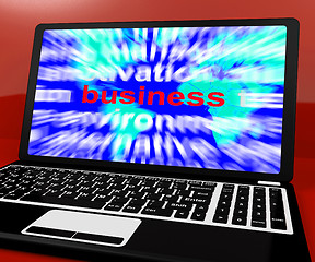 Image showing Business Word On Computer Showing Commerce And Trade