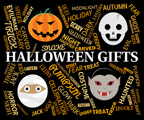 Image showing Halloween Gifts Indicates Trick Or Treat And Celebrate
