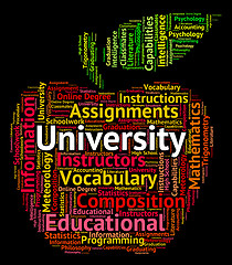 Image showing University Word Represents Educational Establishment And Academy
