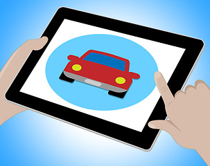 Image showing Car Tablet Means Tablets Www And Drive