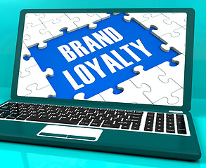 Image showing Brand Loyalty On Laptop Showing Successful Branding