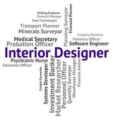 Image showing Interior Designer Shows Hire Words And Occupations