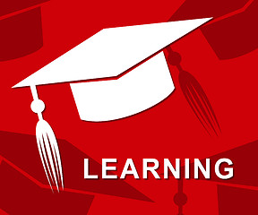 Image showing Learning Mortarboard Represents Hat Training And Academic