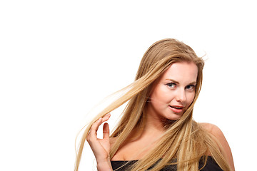 Image showing Beautiful blonde on white background