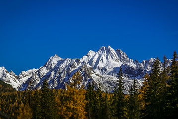 Image showing Peaks of mountains