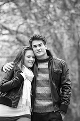 Image showing Happy young Couple in Autumn Park