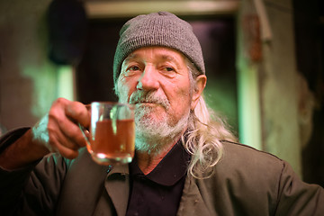 Image showing Man with glass of wine