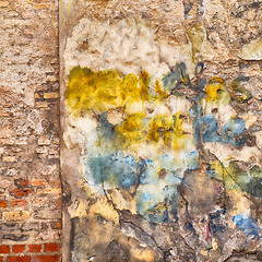 Image showing colorful abandoned brick wall