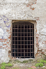 Image showing abandoned grunge cracked brick stucco wall