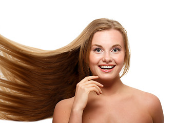 Image showing Beautiful model with developing hair
