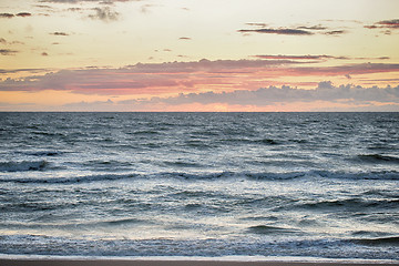 Image showing stormy sea and cloudy sky