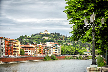 Image showing Panoramic view of city Verona