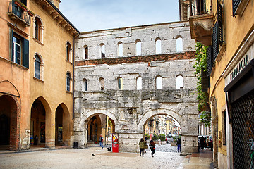 Image showing Ancient Roman Porta Borsari Gate in Verona