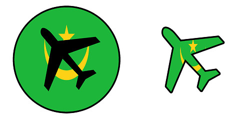 Image showing Nation flag - Airplane isolated - Mauritania