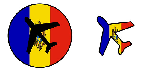 Image showing Nation flag - Airplane isolated - Moldova