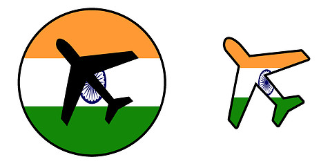 Image showing Nation flag - Airplane isolated - India