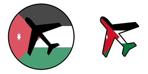 Image showing Nation flag - Airplane isolated - Jordan