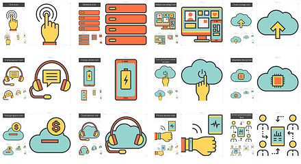 Image showing Mobility line icon set.